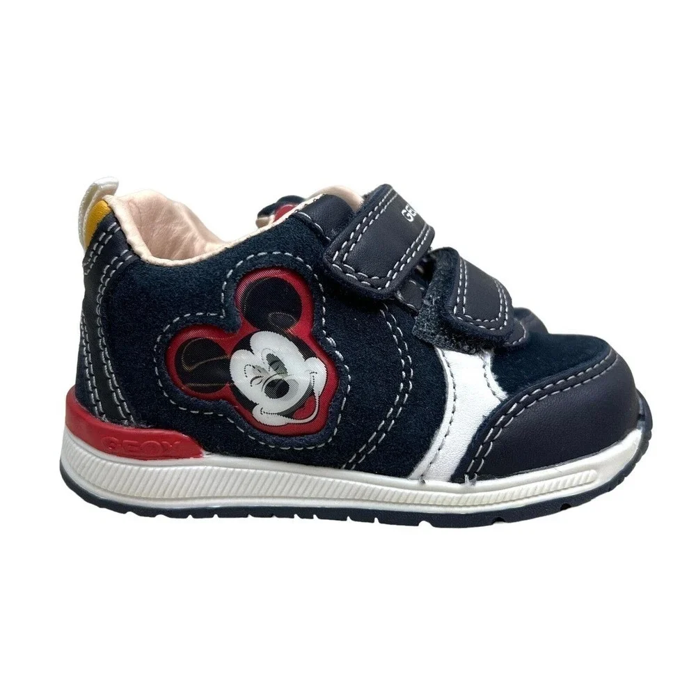 Geox Respira Disney Sneaker Mickey Mouse‎ Duo Monk Straps Baby Boy Blue Size 4